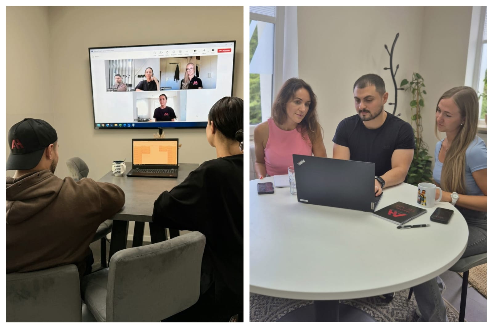 In the office, working from home – but always as a team